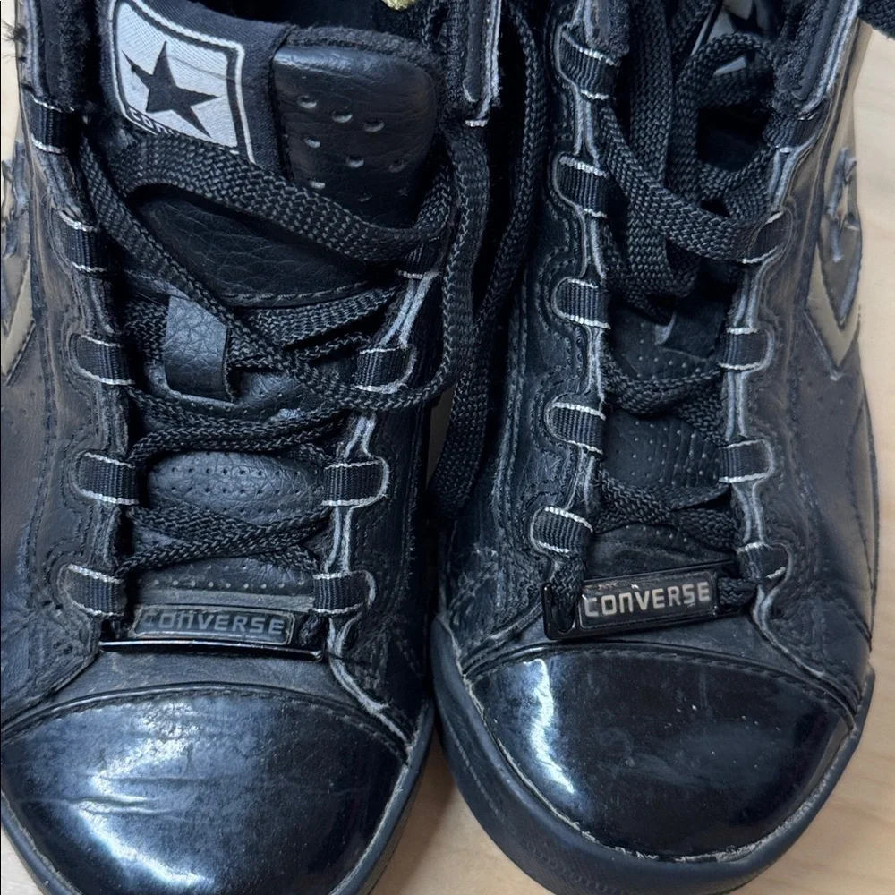 Converse All Star Mid Triple Black High-Top Sneakers youth size 2